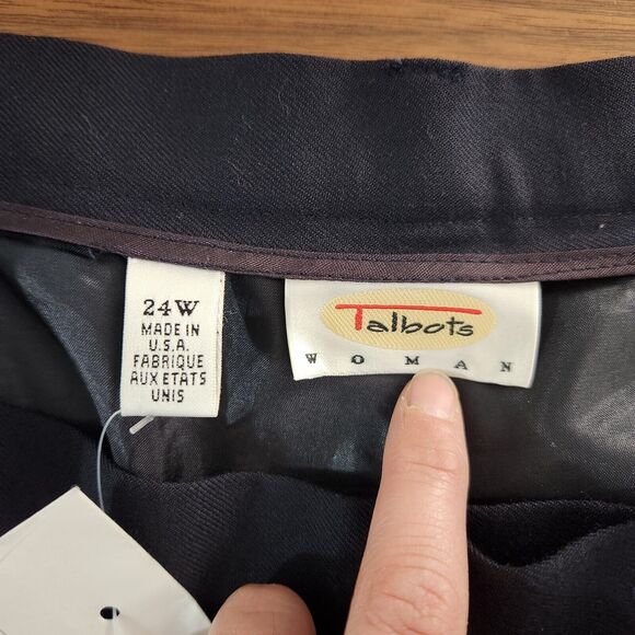 Talborts Womens 24W Black Wool Pleated Pants NEW Academia Career Work Office - Picture 3 of 8